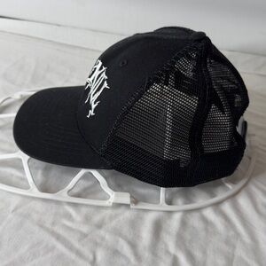 & Other Stories Black Trucker Hat with White Embroidery